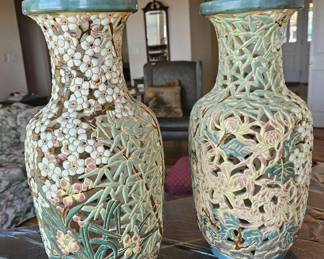 Chrysanthemum reticulated vases