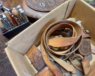 Leather Pouch & Leather Stamps, Misc
