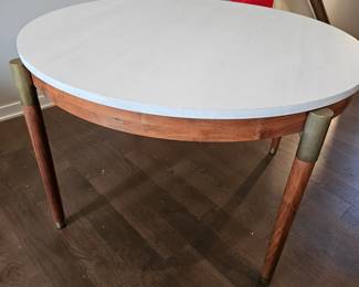 CB2 Round Table Width: 49 inches, Height: 29 inches, Depth: 49 inches