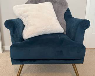 Target Mid Century Velvet Accent Arm Chair 2’11” tall, 2’9”wide 2’7” deep