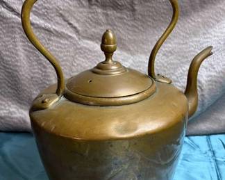 Large Antique Copper Tea Kettle