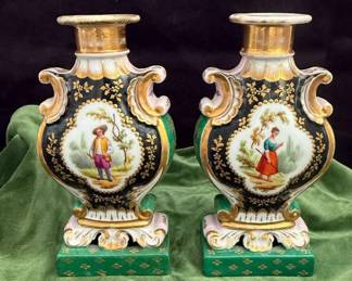 Pair of Porcelain Tulip Vases, Likely 19thcentury