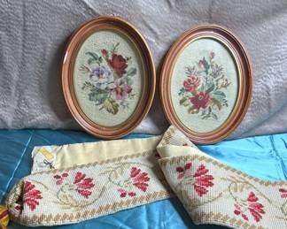 Framed Needlepoint Art And Wall Hanging 