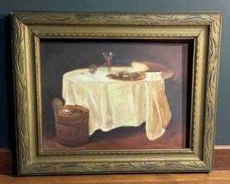 Art Student Still Life Study of JeanBaptisteSimeon Chardin, The White Tablecloth