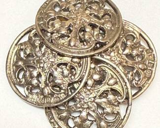 Four Victorian Lawrence Emanuel Sterling Buttons