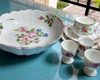 KG Luneville Faience Serving Bowl, Royal Albert Tea Cup, Saucer  Demitasse