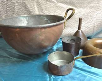 Waldow Brooklyn NY Small Copper Pot, Copper Candy Kettle, Victorian Mold More
