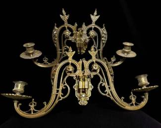 Pair of 19th Century Gilt Bronze Wall Sconces