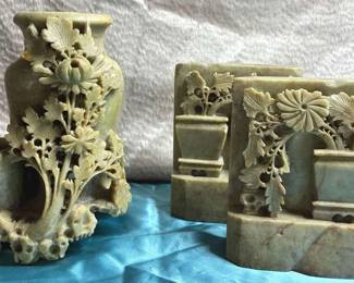 Imperfect Celadon Colored Soapstone Carvings