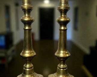 19th Century Brass Candle Sticks