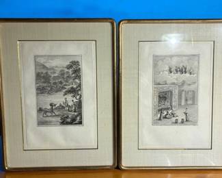 Pair of Late 18th Century French Lithographs Life of Confucius