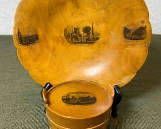 Mauchline Wood Plate Thread Holder