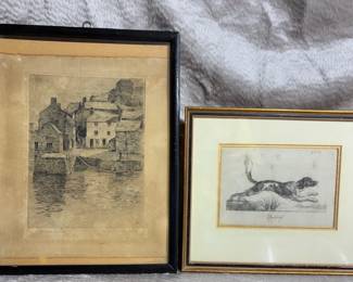 James B. Lee Signed Cornwall Print Ca.1820 German Dog Engraving