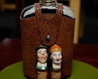 Glass Flask With Leather Wrap