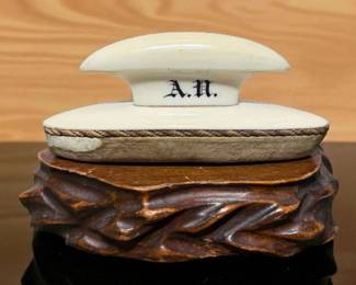 19th C AngloIndian Nail Buffer Inscribed AH