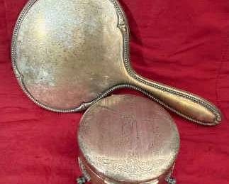 Franz Mosgau 800 German Silver Mirror  Birks Sterling Ring Box