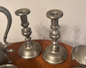 pewter candlesticks