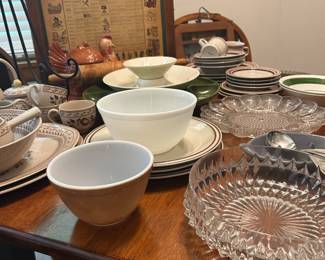 crystal bowl, pyrex