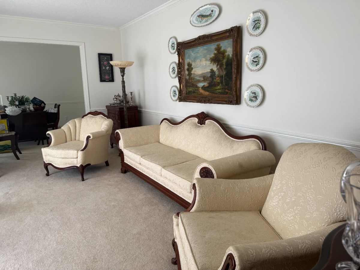Mahogany sofa and chairs