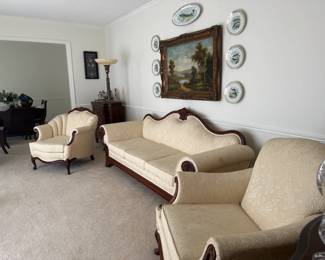 Mahogany sofa and chairs