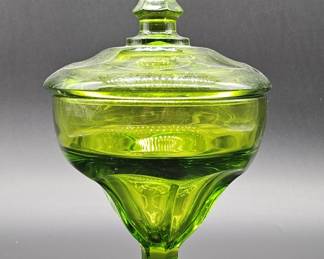 Vtg. Epic Green Atomic Candy Dish & Lid by Viking