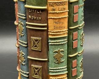 Ring of Book Spines form 9in Vintage Vase