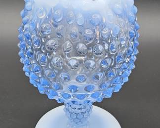 Vtg. Duncan Miller Hobnail Opalescent Footed Vase