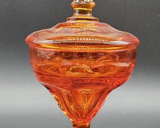 Vintage Epic Amberina Candy Dish & Lid by Viking