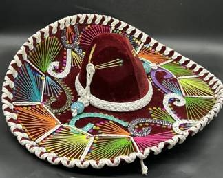 Embroidered Velvet Mexican Sombrero