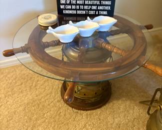 . . . beautiful ship's-wheel coffee table