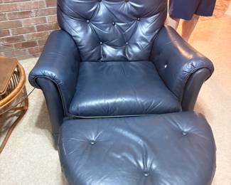 . . . leather recliner and ottoman