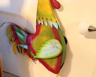 . . . large metal rooster