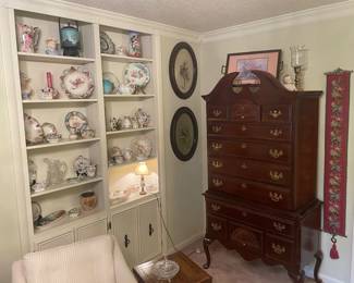 Mahogany Highboy, Bubble Glass Frames, Bell Pull