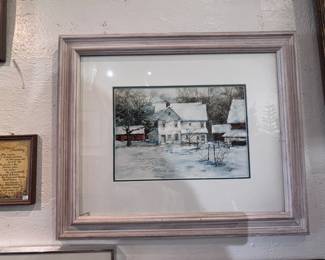 Winter home watercolor 