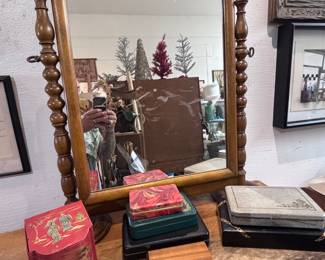Dresser top mirror & boxes