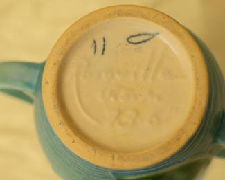 Closeup of the Roseville Pottery Water Lily vase