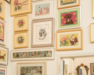 And more items from the fun and vibrantly colored framed wall art collection at this warehouse sale!