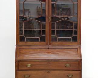 A Georgian style secretary bookcase