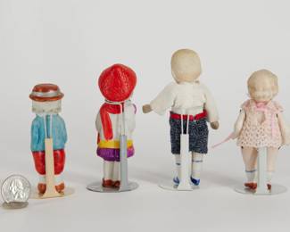 Reverse view of the vintage solid body tiny dolls