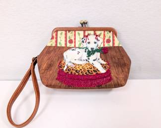 Vintage Isabella Fiore Dalmatian Puppy Hand Beaded Purse