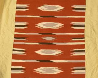 Vintage Navajo woven rug or blanket