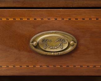 Closeup of the Georgian style secretary bookcase