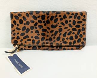 Clare Vivier Genuine Calf Hair Foldover Clutch new with tag / NWT