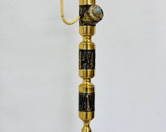 Incredible HWA Hong Hollywood Regency style brass floor rotary telephone circa 1960s