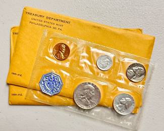 Multiple 1959 Philadelphia Mint Proof Sets - 90% silver coins