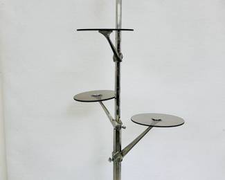 A fantastic antique A. Ravenel Paris chrome and glass display stand – Has the stamp of "Ravenel", manufacturer in Paris of articles for shops at the end of the 19th century and the beginning of the 20th century.