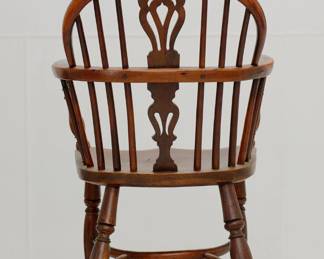 Back view of one of the set of 3 Matched Windsor Chairs c. 1780, English
