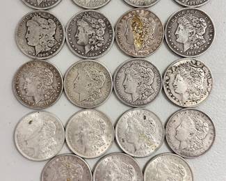 Nineteen (19) US Morgan Silver dollars of various dates, several from the New Orleans Mint!