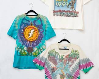 Grateful Dead 1990 Summer Tour t-shirt, Grateful Dead 1992 Spring Tour t-shirt, and vintage Grateful Dead Shirt 1992 Surf Bears - Soldiers Field t-shirt
