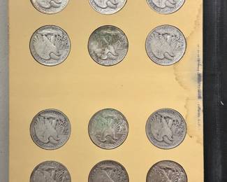 Interior of Library of Coins Liberty Walking Half Dollars 1937-1947